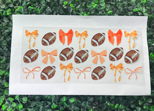 Orange footballs and bows