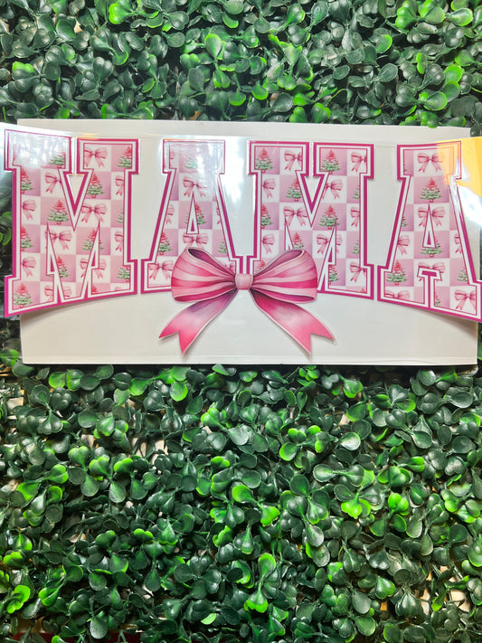 Pink Christmas mama with bow