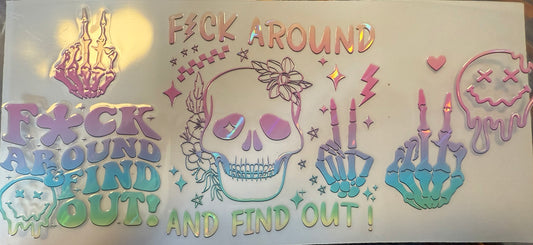 Holographic Skull fuck around and find out wrap