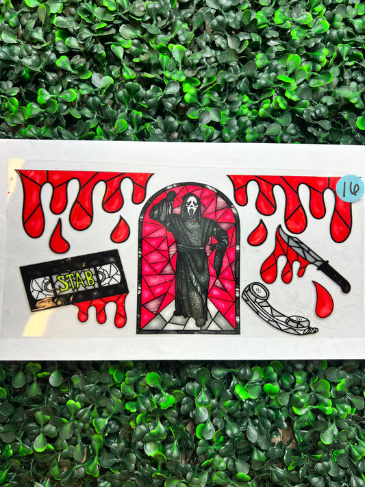 Ghost man face Halloween blood Wrap