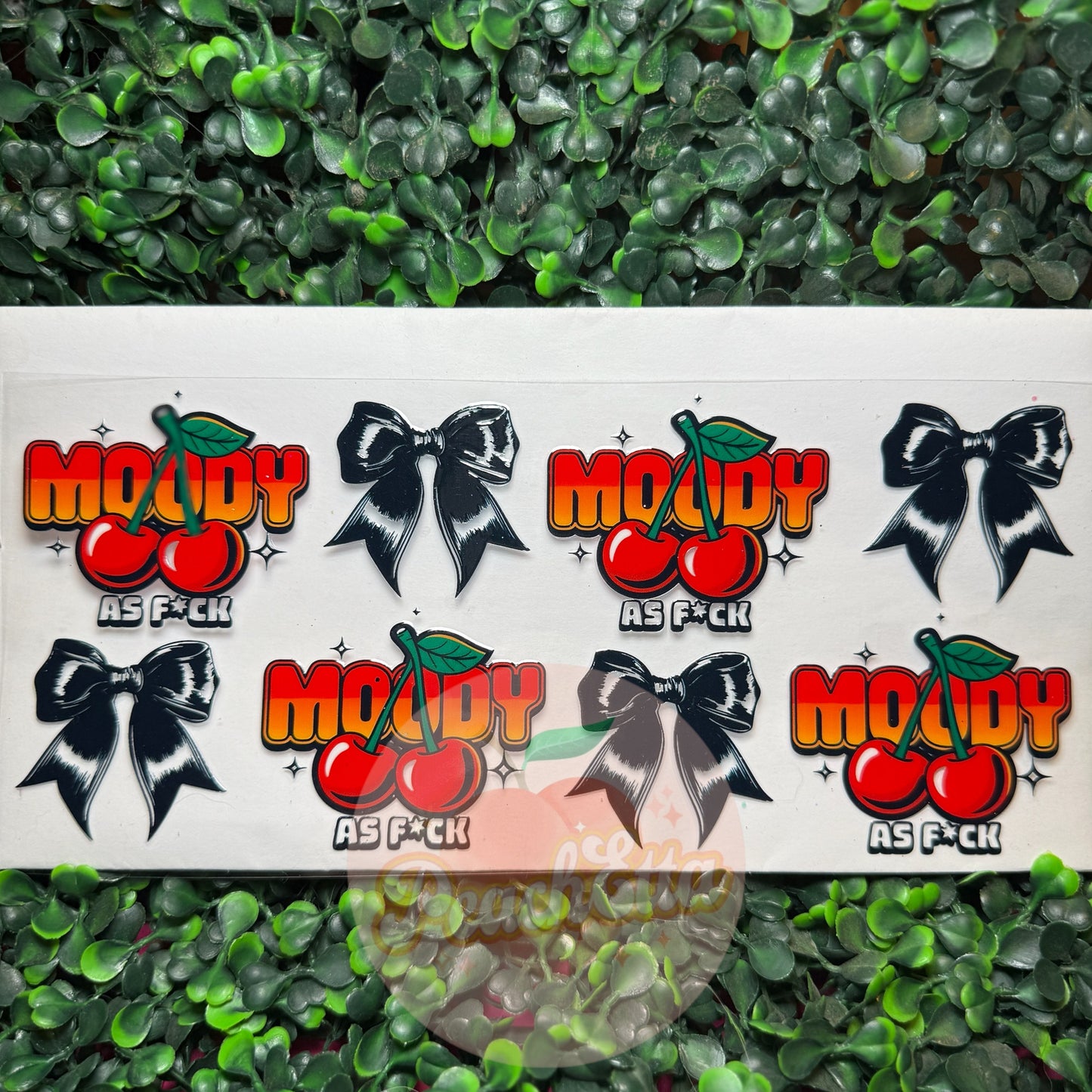 Moody AF Cherry Bow Coquette Decal