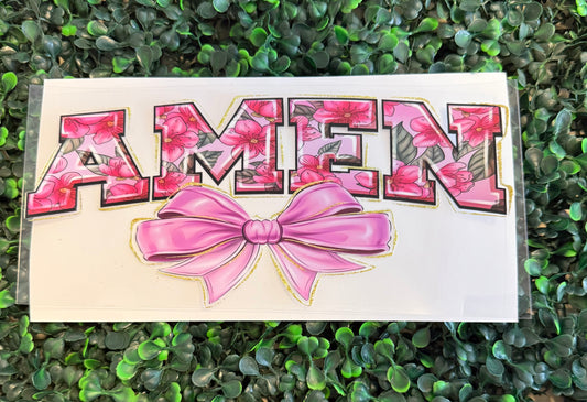 Amen floral pink bow