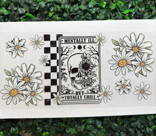 Flower skull mentally ill wrap