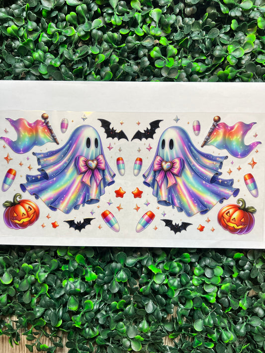 Colorful Ghosts Halloween wrap