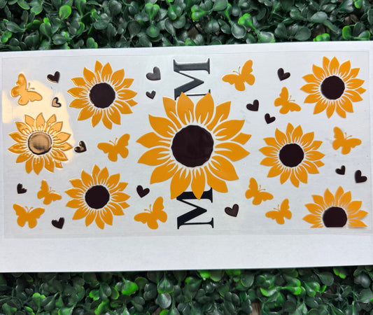 Mom Sunflower Butterfly hearts wrap