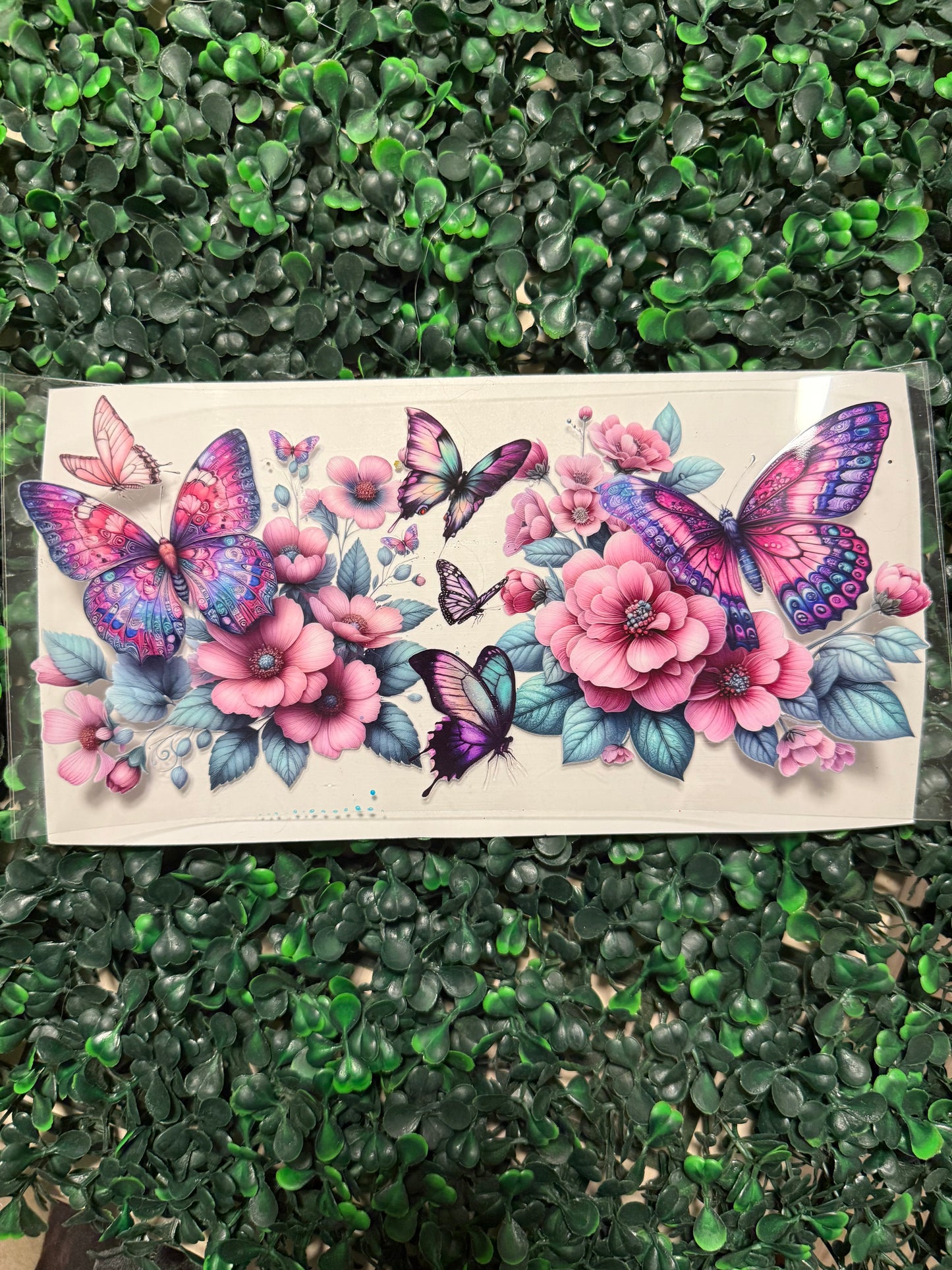 Pink floral and butterfly butterflies