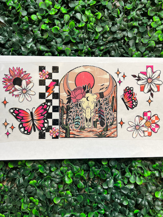 Bull skull retro desert wrap