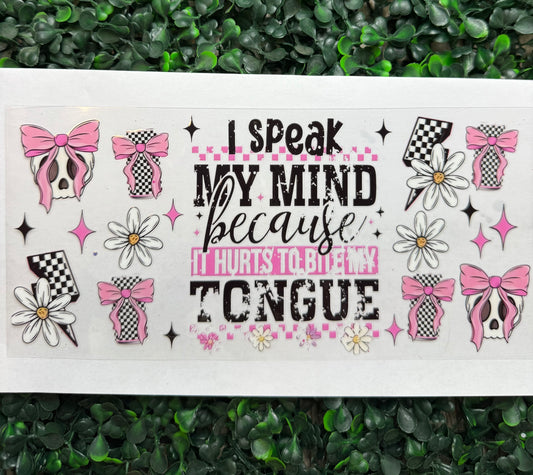 Skull speak my mind drink wrap