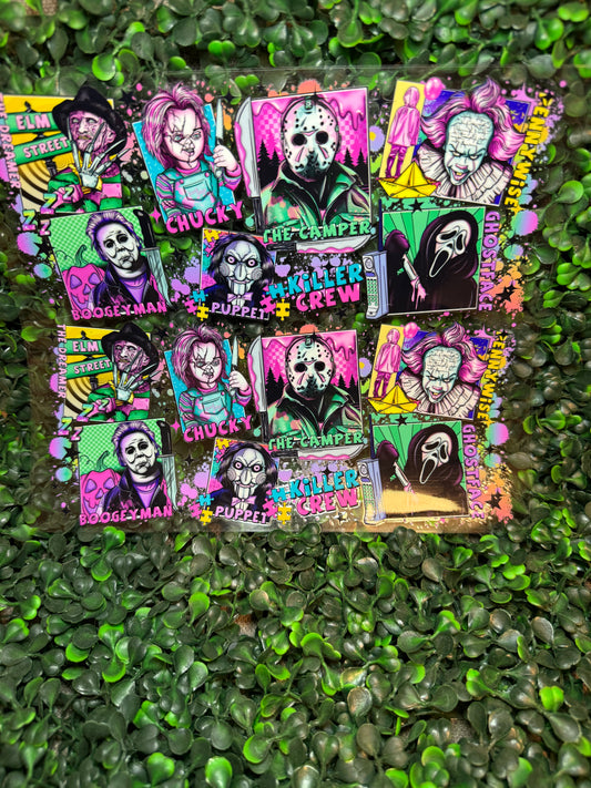 Halloween scary movie characters sheet