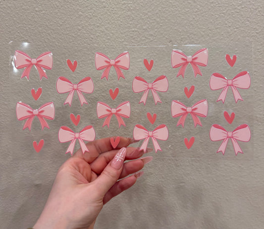 Pink bows small pink hearts