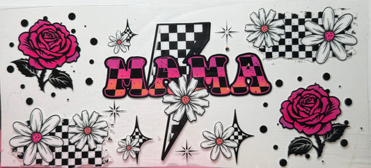 Checkered Mama Flowers Wrap