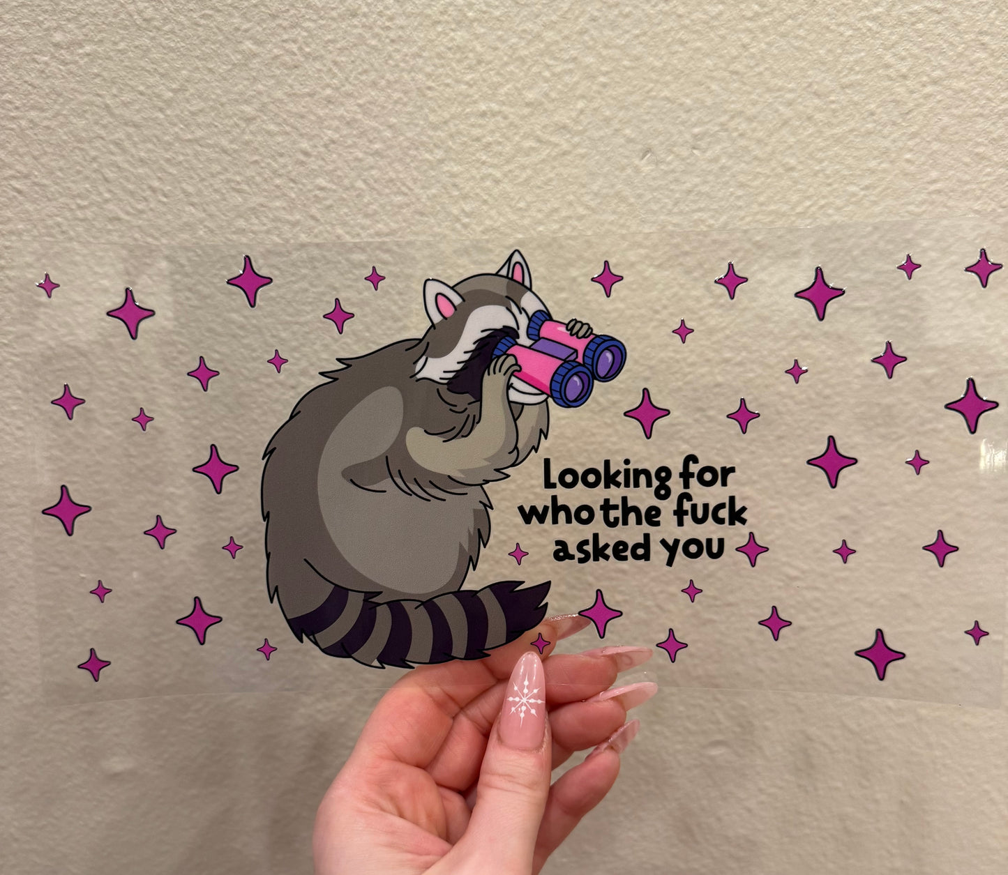 Raccoon looking for who the fuck asked you?