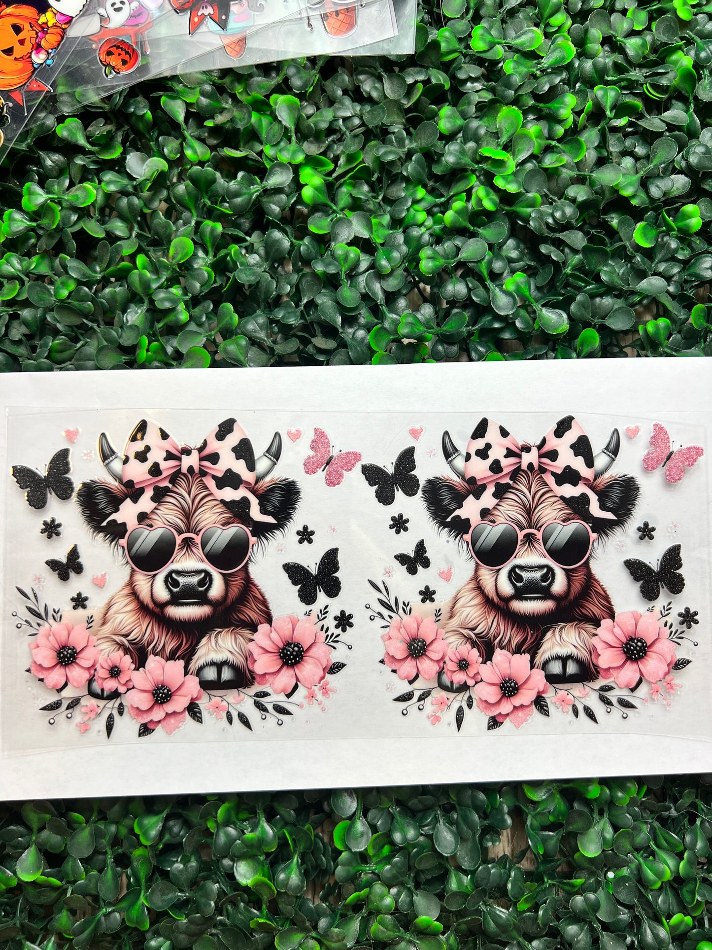 Pink Flowers highland cow wrap