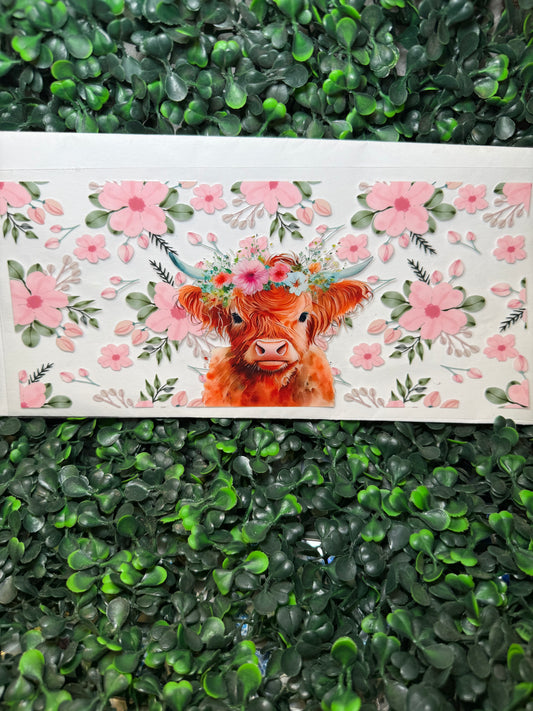 Flower highland cow Decal