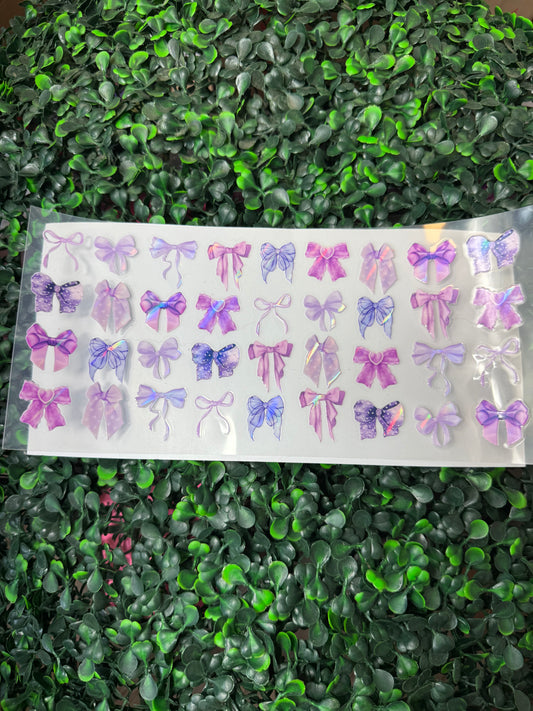 HOLOGRAPHIC Purple bows coquette wrap