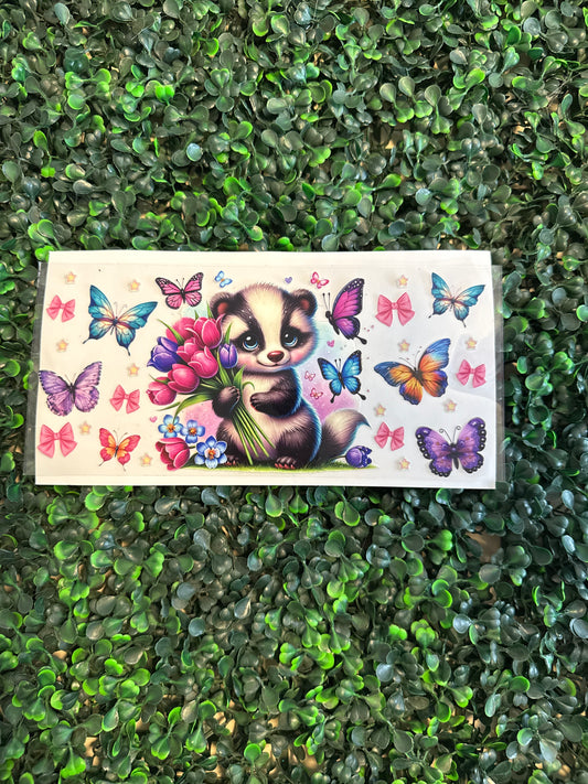 Skunk with butterflies