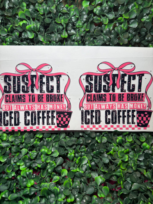 Suspect claims iced coffee Decal