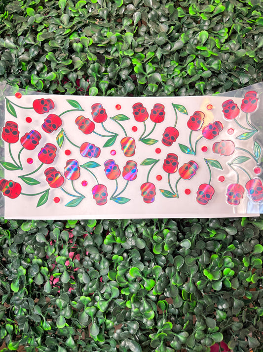 HOLOGRAPHIC skull cherry wrap