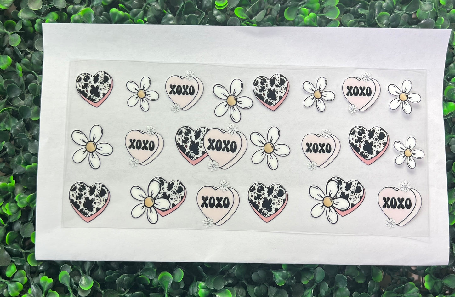 Cow print hearts