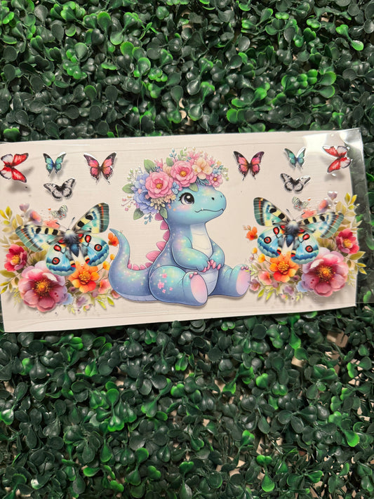 Flower crown dinosaur butterflies