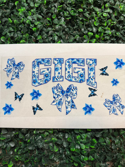 Blue floral Gigi wrap