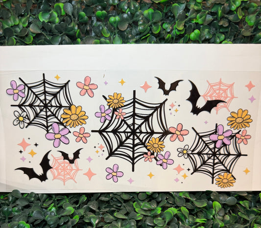 Spiders web bats flowers wrap