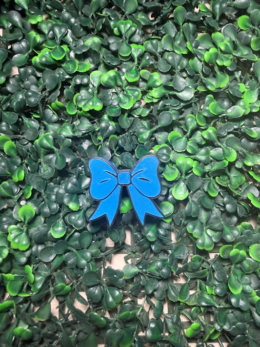 Blue bow strawtopper