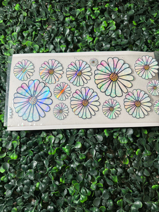 HOLOGRAPHIC white daisy’s