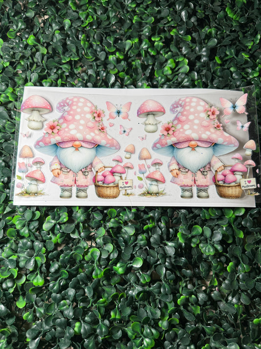 Pink mushroom gnome I love mushrooms