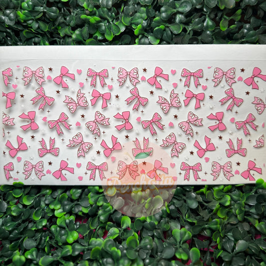 Small Pink Coquette Bows Decal