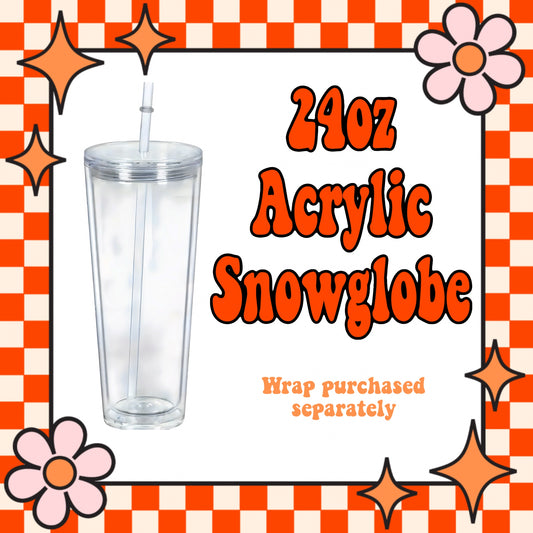 24oz ACRYLIC Snowglobe Cups