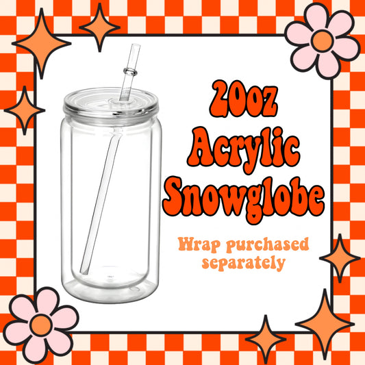 20oz ACRYLIC Snowglobe Cups