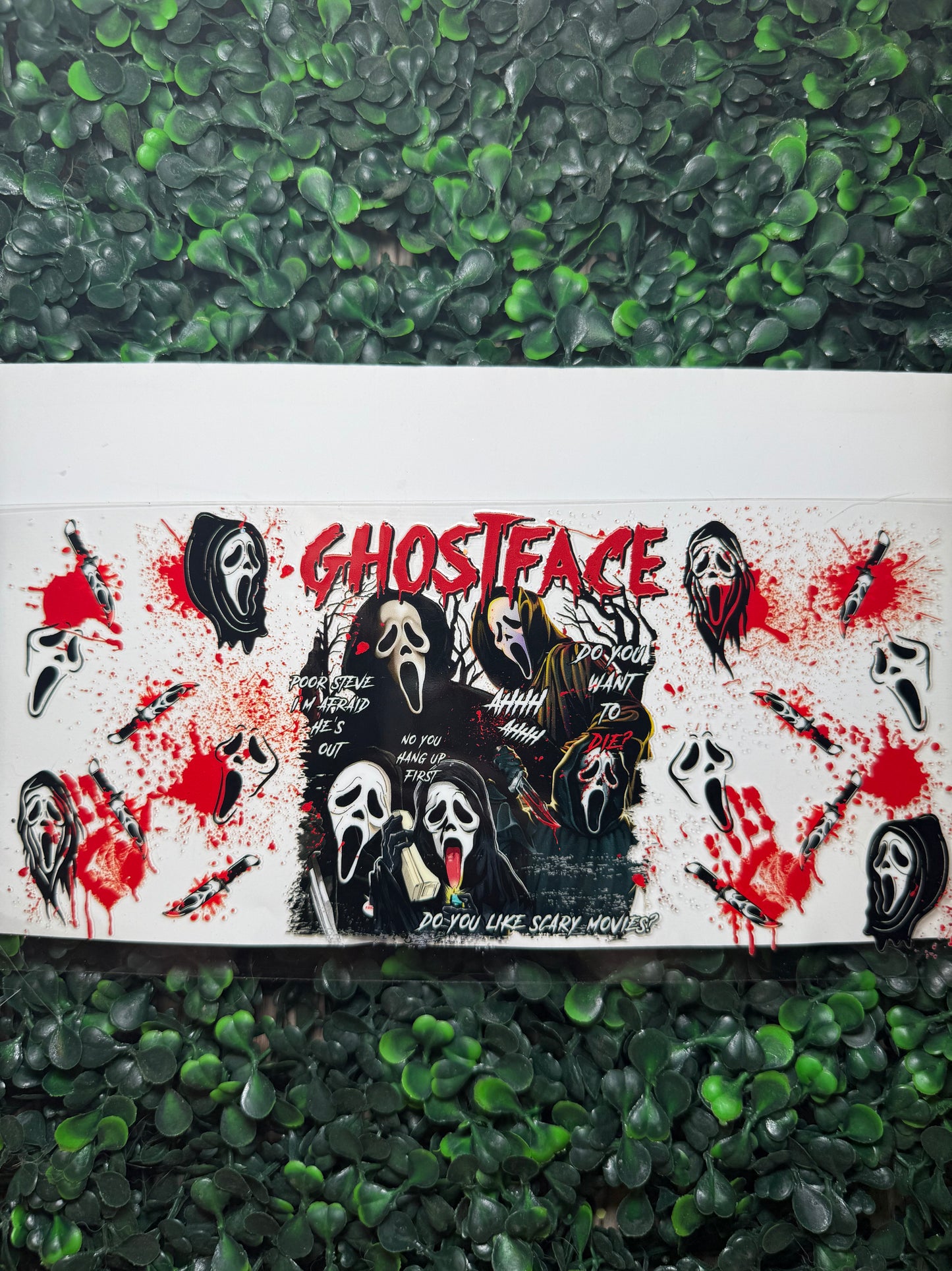 Ghost blood splatter wrap