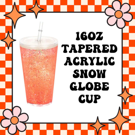 16oz TAPERED ACRYLIC Snowglobe Cups