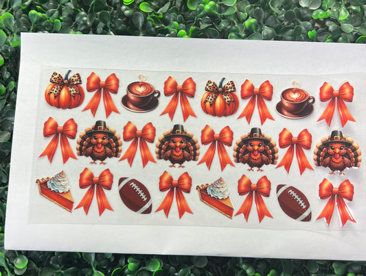 Turkey football bows wrap