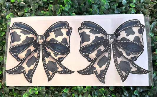 Cow print bow