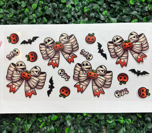 Mummy Halloween Bows Bats Pumpkins wrap