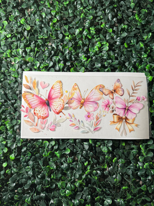 Pink gold butterfly butterflies