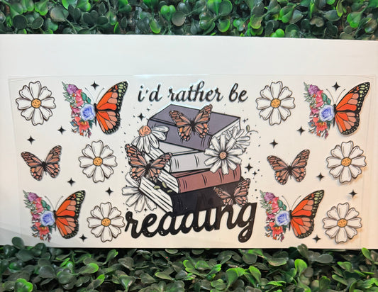 I’d rather be reading butterflies flowers books wrap