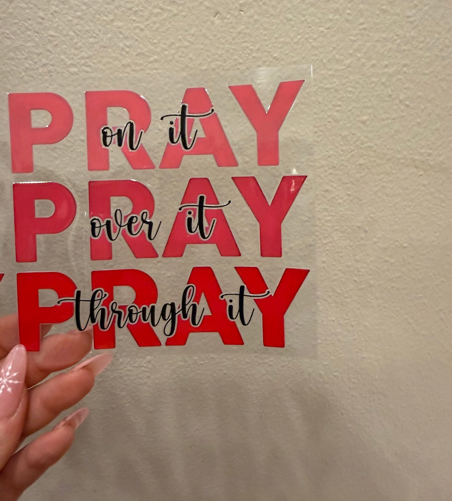 Red pray decal