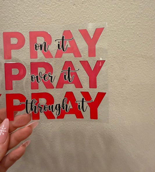 Red pray decal