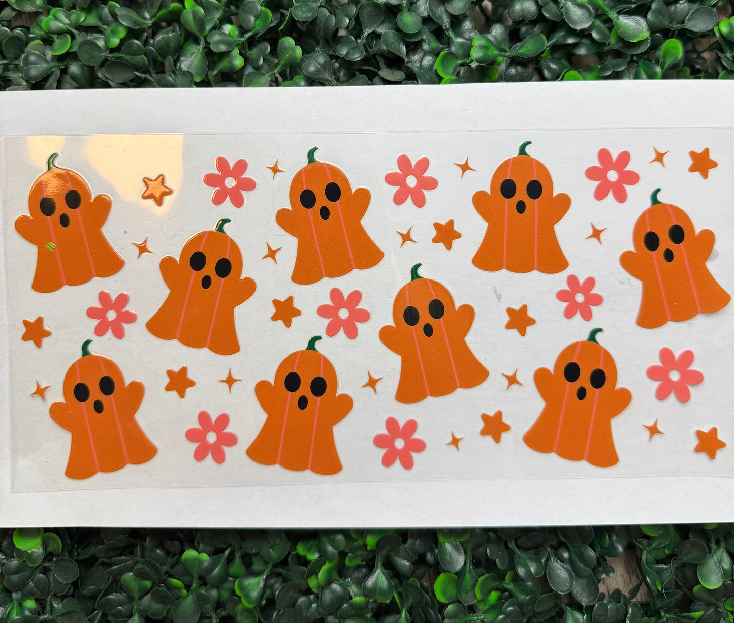 Pumpkin ghost flowers wrap