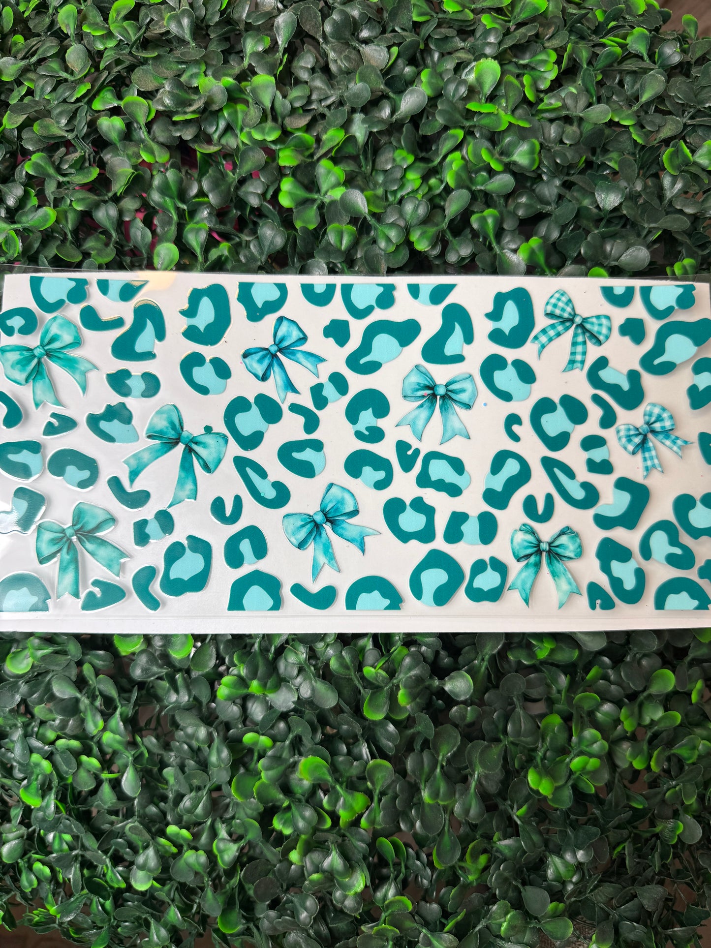 Cheetah bows teal coquette wrap