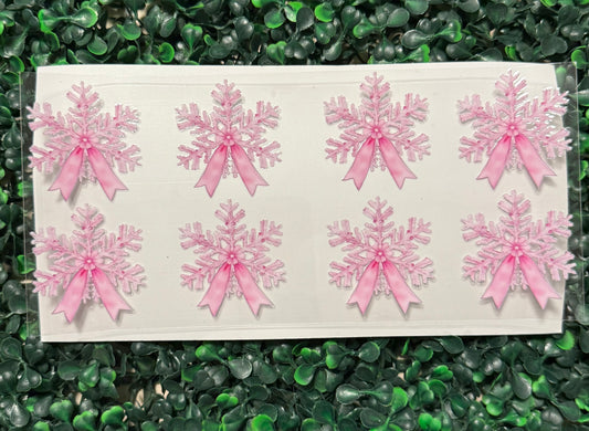 Snowflake pink flower and bow