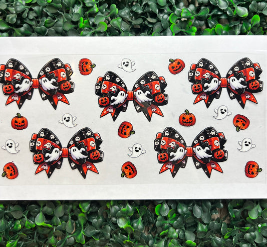 Ghosts bows pumpkins wrap