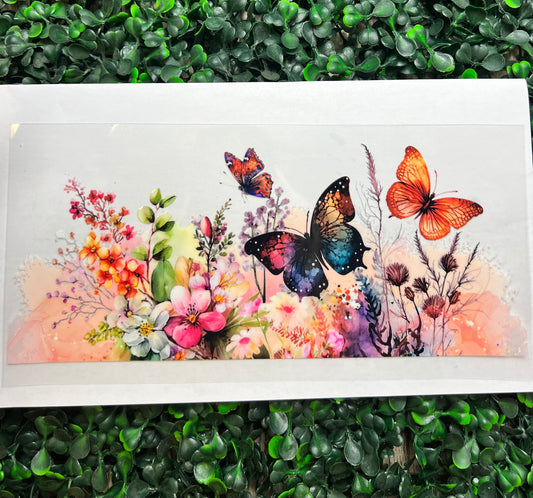 Flowers and butter butterflies wrap