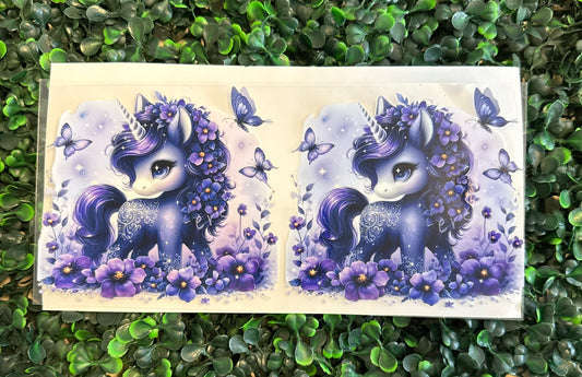 Purple flower unicorn