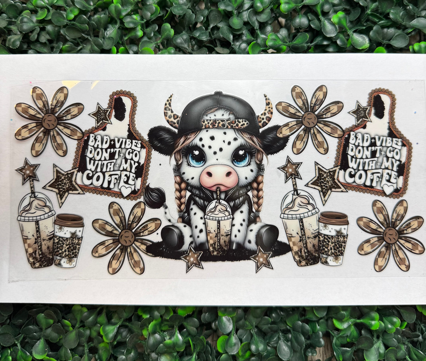 Highland cow bad vibes coffee wrap