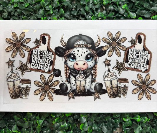 Highland cow bad vibes coffee wrap