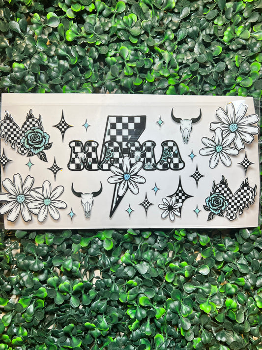 Mama checkered with turquoise ￼